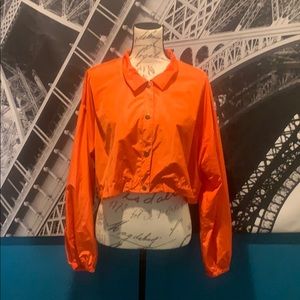 PRETTYLITTLETHING orange cropped winderbreaker
